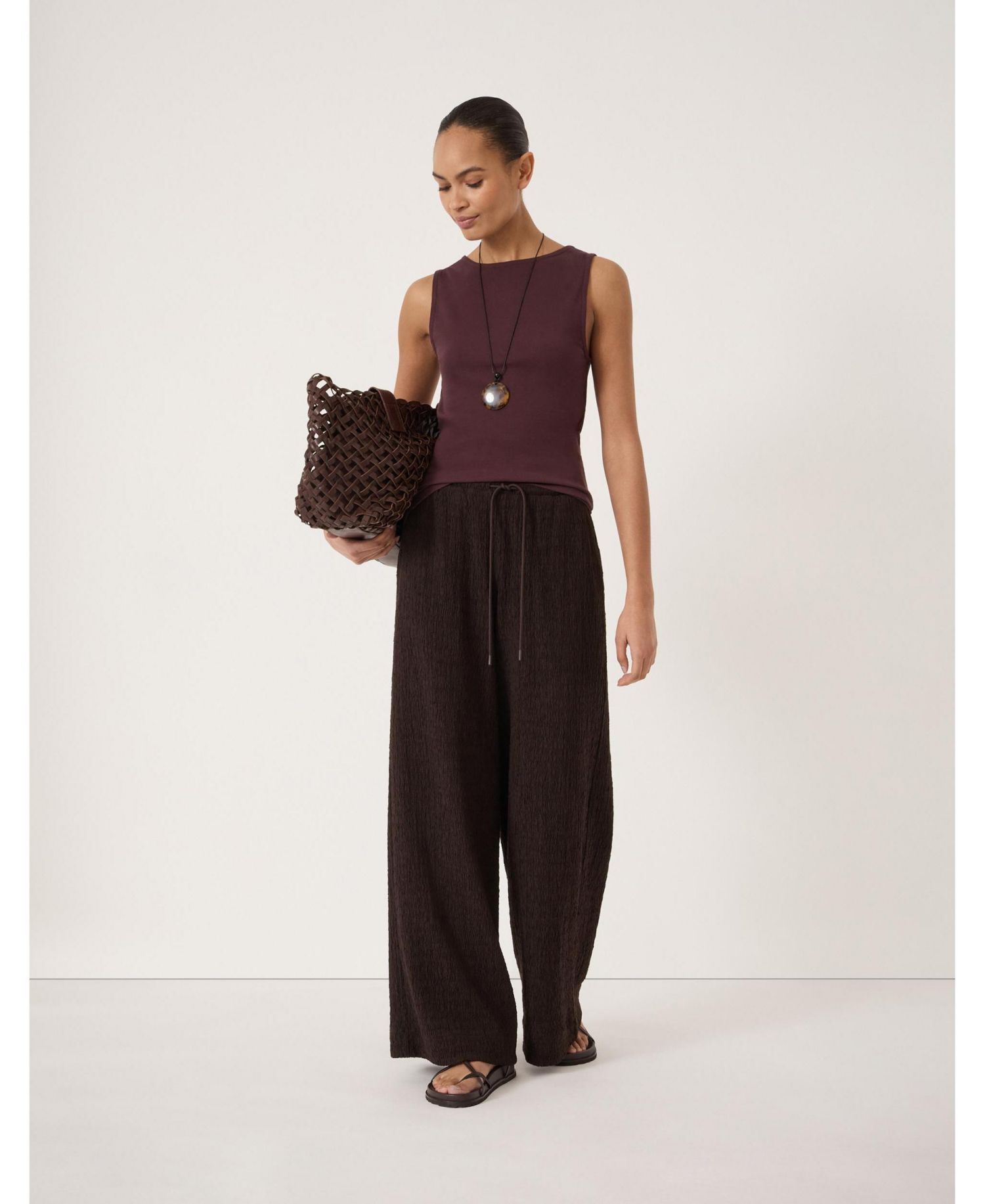 Women's Aria Textured Jersey Wide Leg Pants