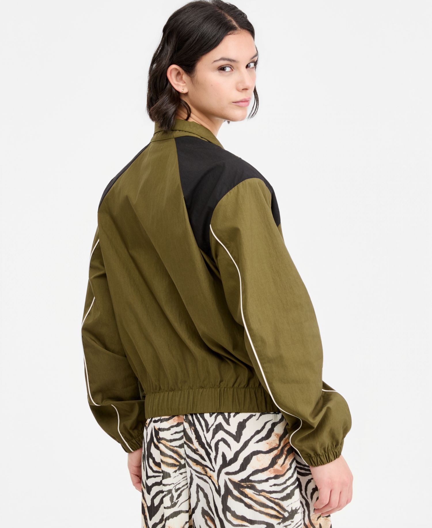 Women's Contrast-Trim Zip-Front Track Jacket