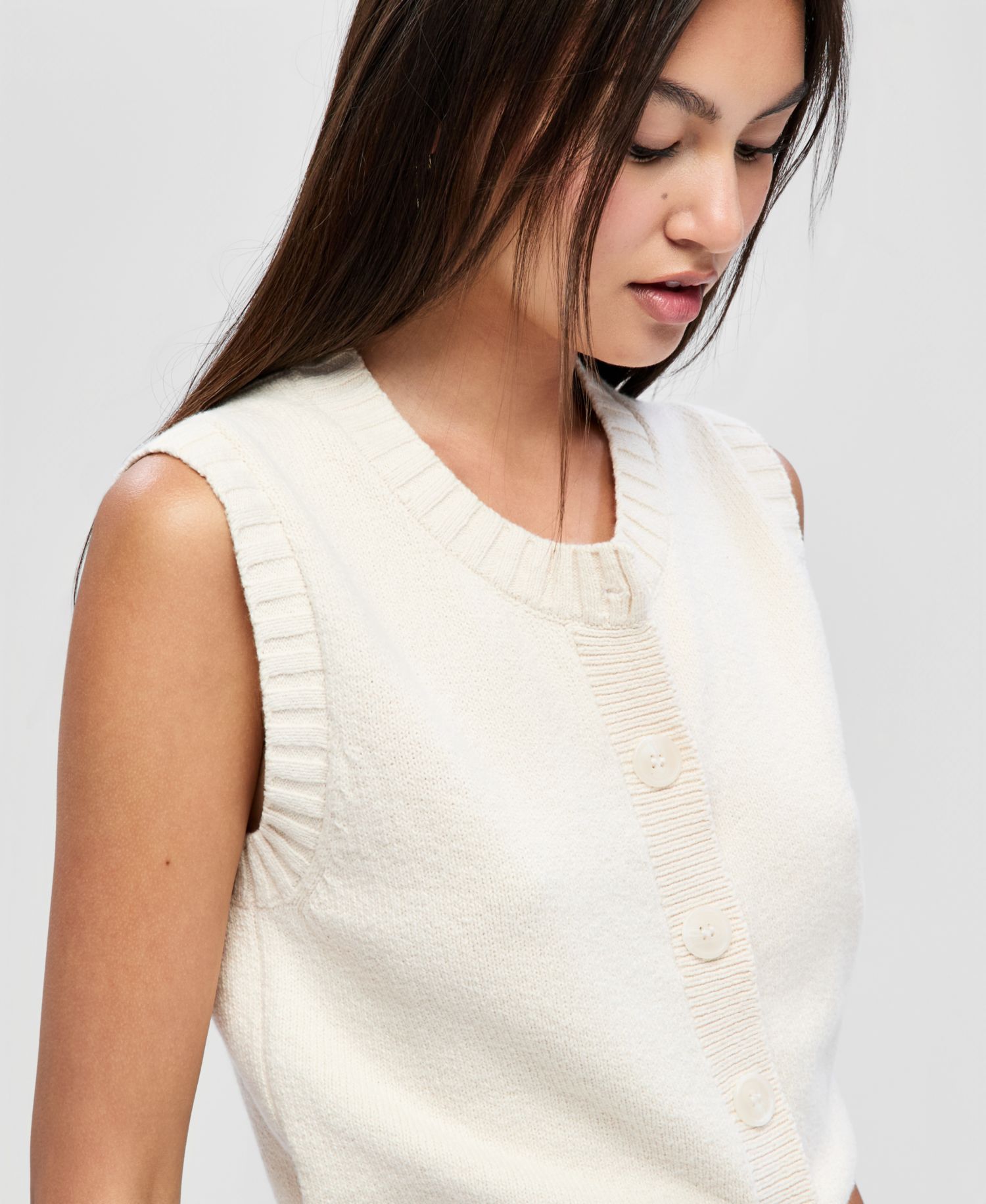 Petite Sleeveless Cardigan