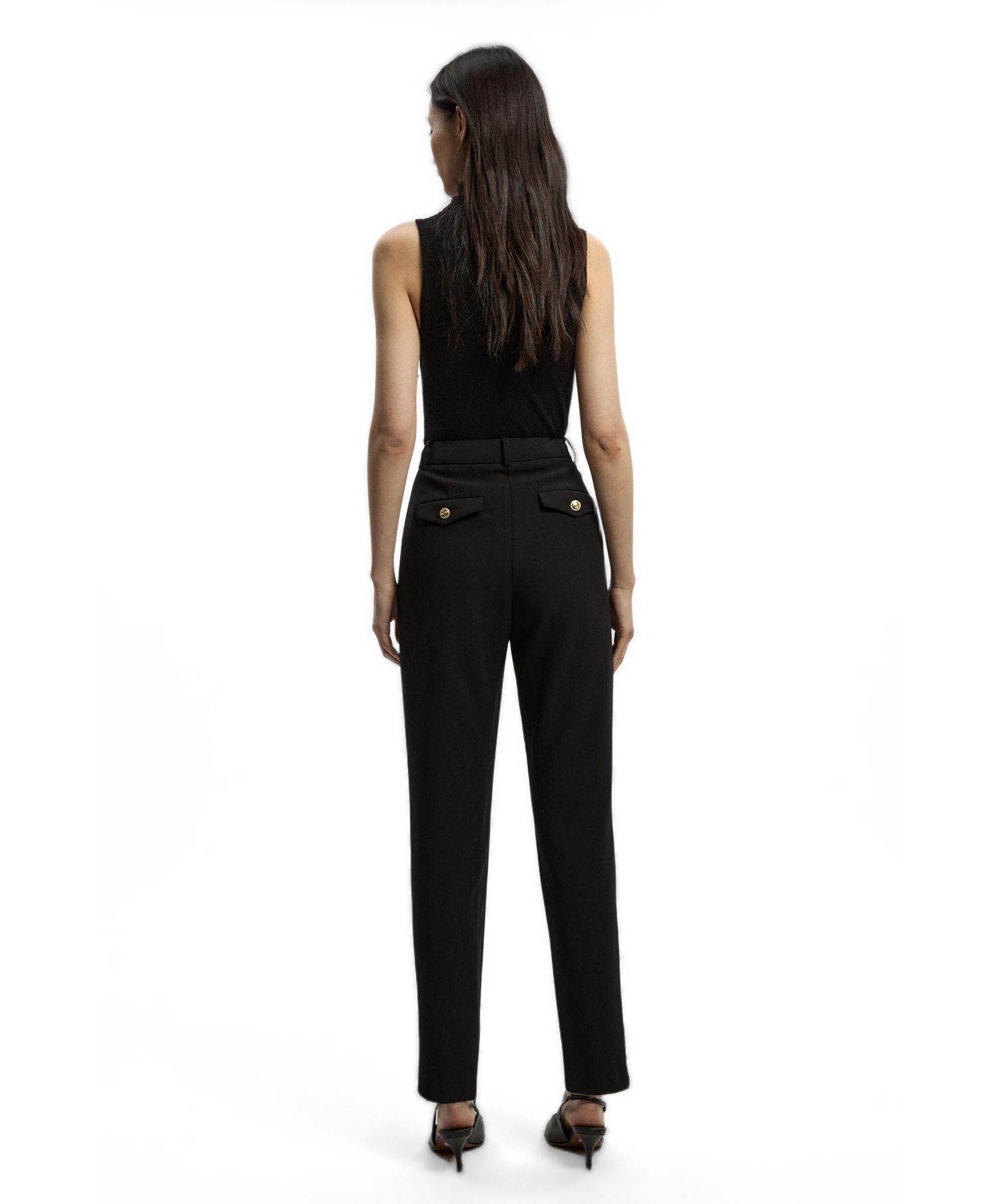 Petite Military Straight Leg Trousers