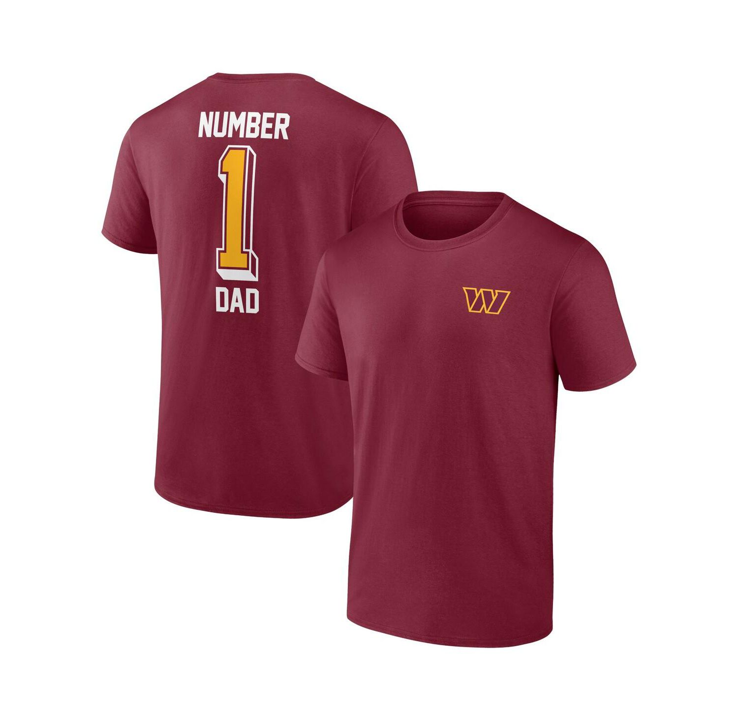 Men's Burgundy Washington Commanders Team #1 Dad T-Shirt