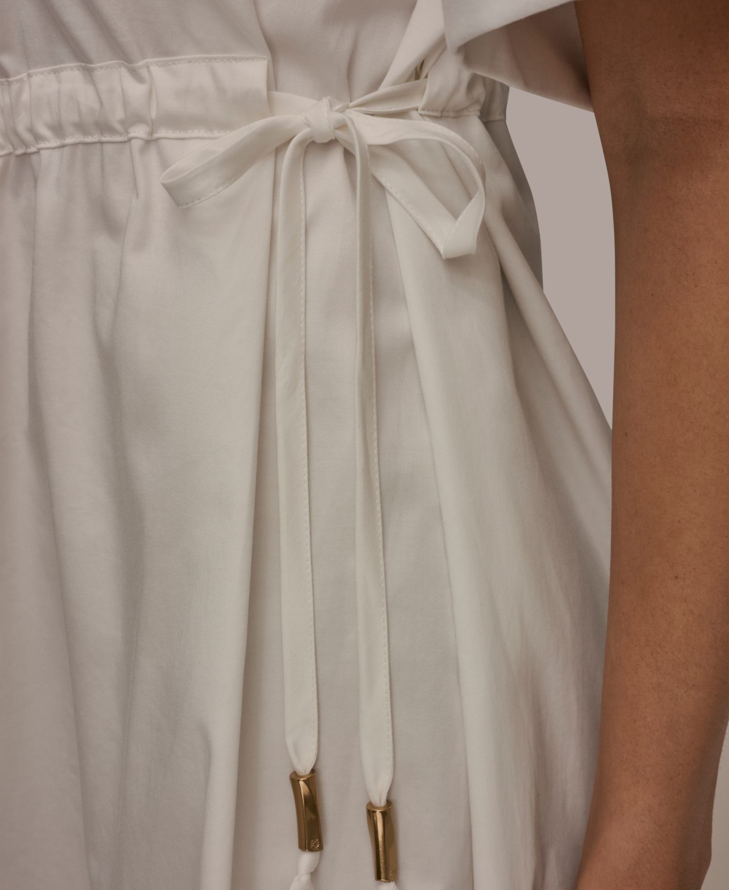 Women's Collared Drawstring Waist Dress