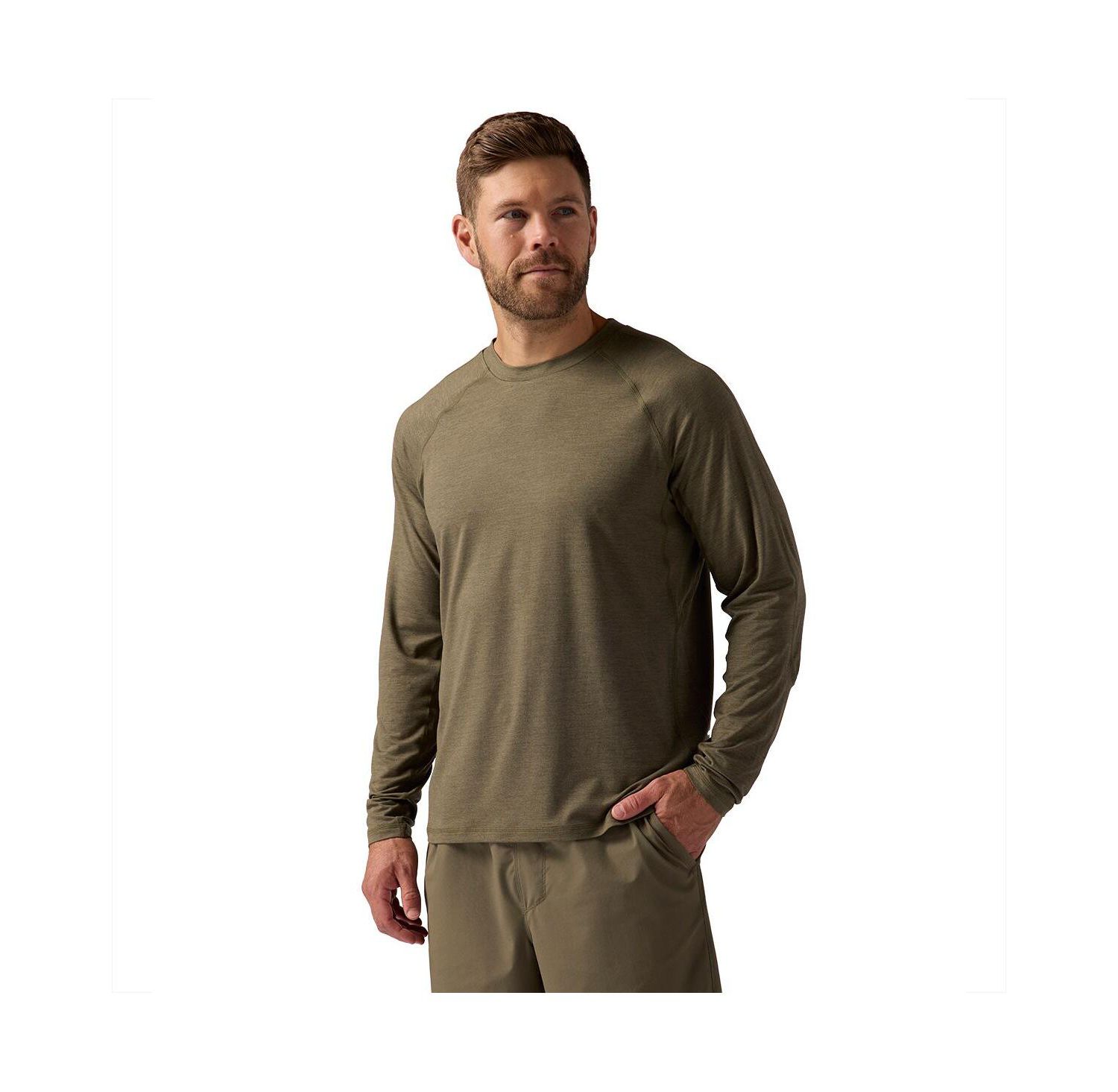 Men's Destination Long-Sleeve Crew Top Performance Shirts Long Sleeve