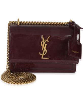 Red Wine Patent Monogram Small Sunset Bag