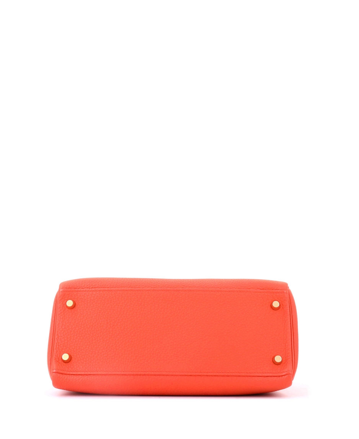 Pre-Owned HERMES Kelly 28 Handbag Orange Togo with Gold Hardware