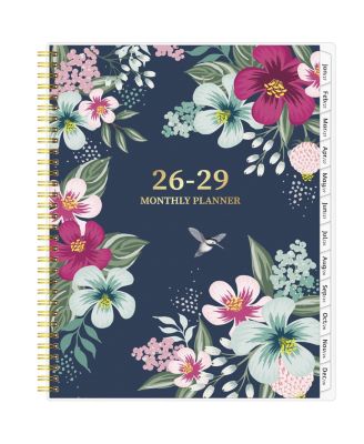 Monthly Planner 2026-2029 Spiral Wirebound Pocket Tabs Notes Habit