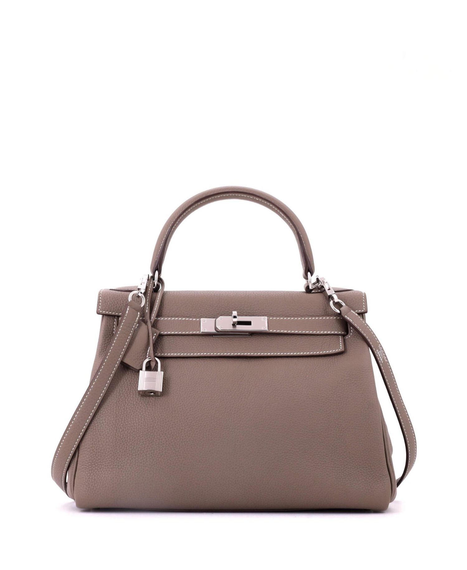Kelly 28 Handbag Grey Togo with Palladium Hardware