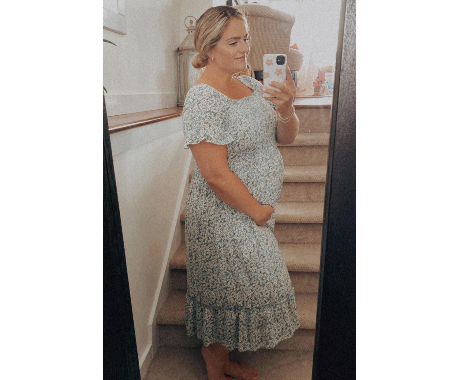 Women's Floral Ruffle Midi Dress