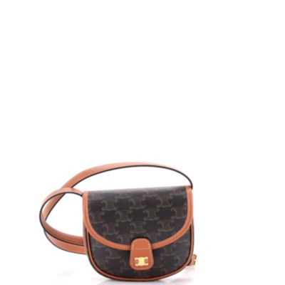 Mini Besace Flap Bag Triomphe Coated Canvas