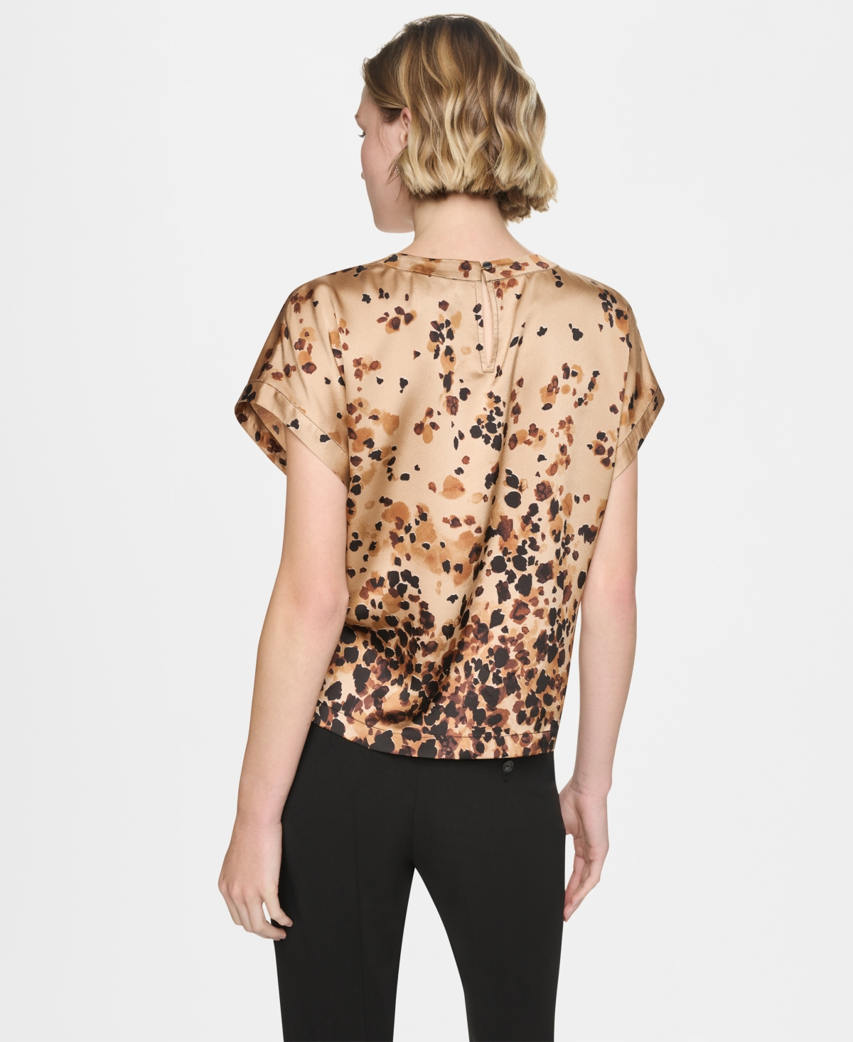 Dkny Women's Crewneck Keyhole Blouse