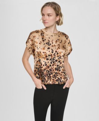 Women's Crewneck Keyhole Blouse
