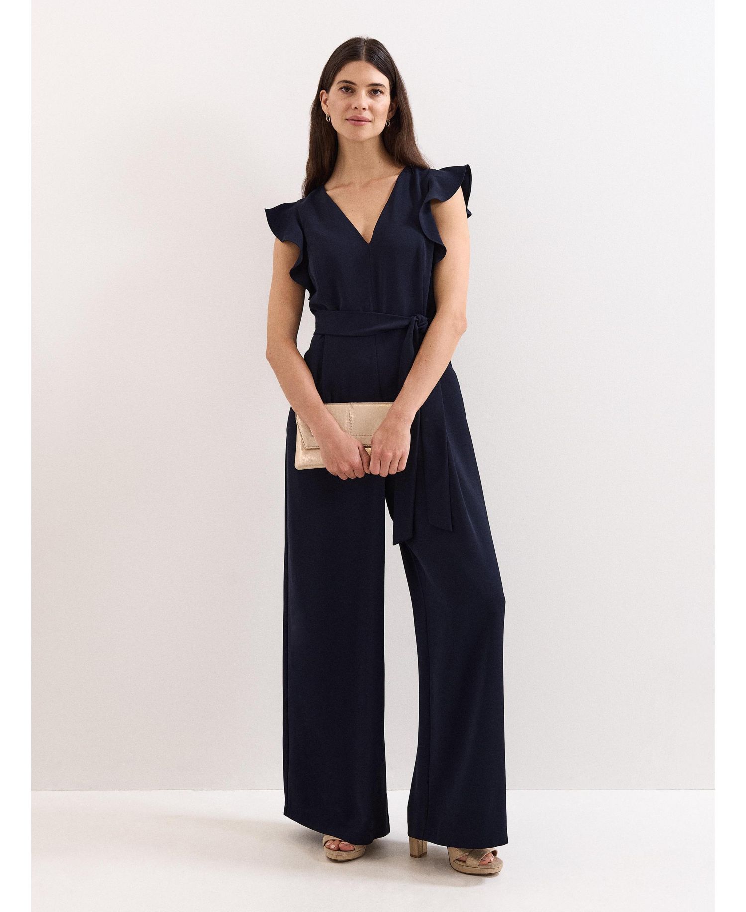 Women's Kallie Frill V-Neck Jumpsuit