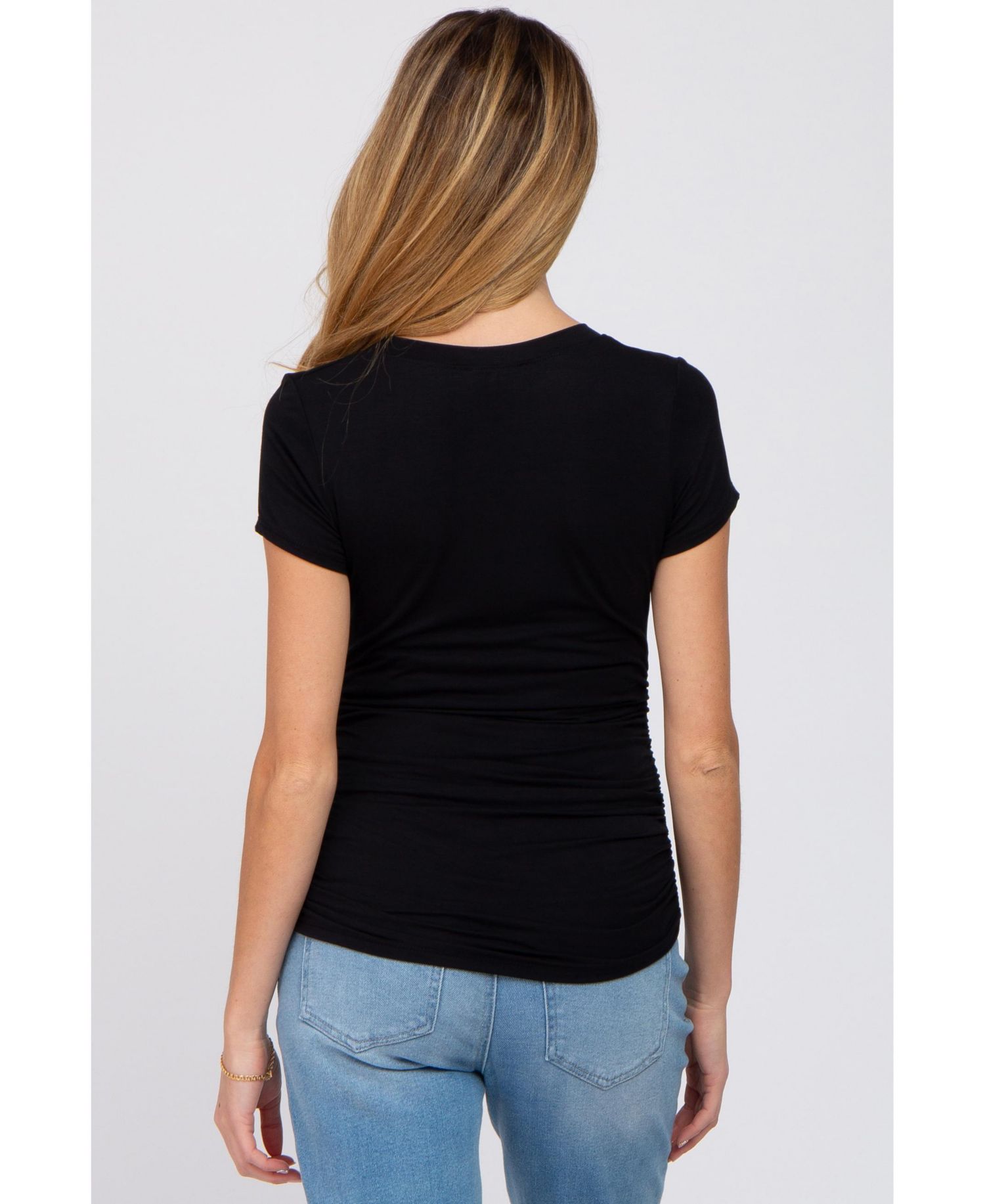 Women's White Basic Short Sleeve Fitted Top