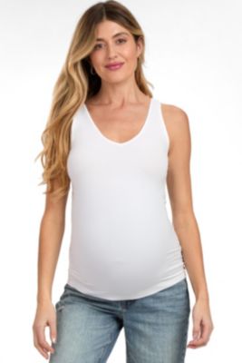 Women's White Sleeveless Fitted Tank Top