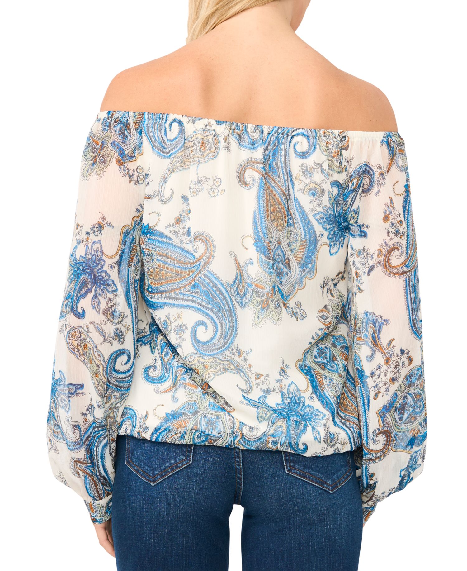 Women's Off-The-Shoulder Printed Blouse