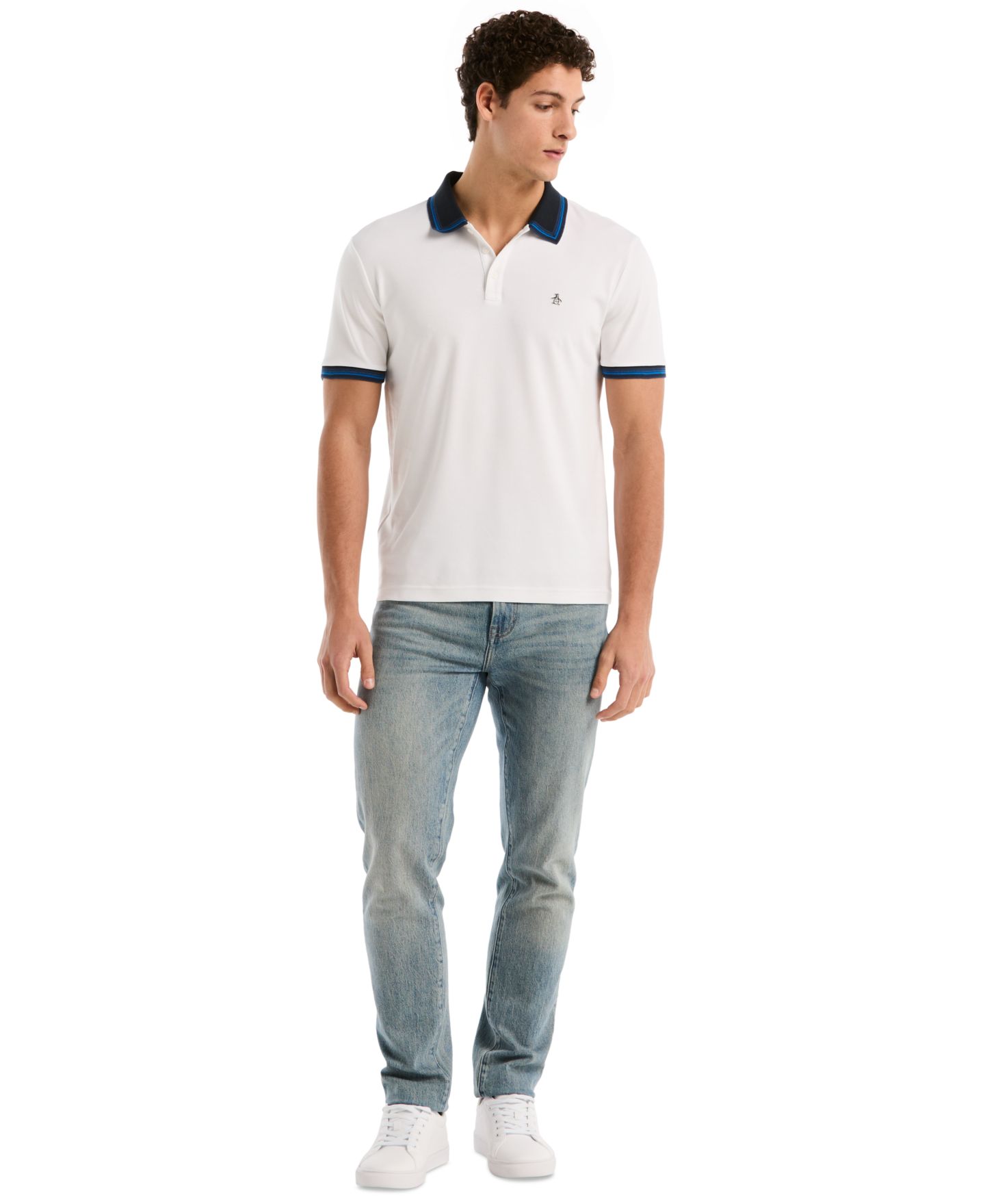 Мужское поло Original Penguin Slim-Fit Polo Shirt, цвет: Яркий белый — фото 2