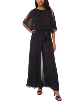Women's Blouson-Sleeve Crewneck Jumpsuit