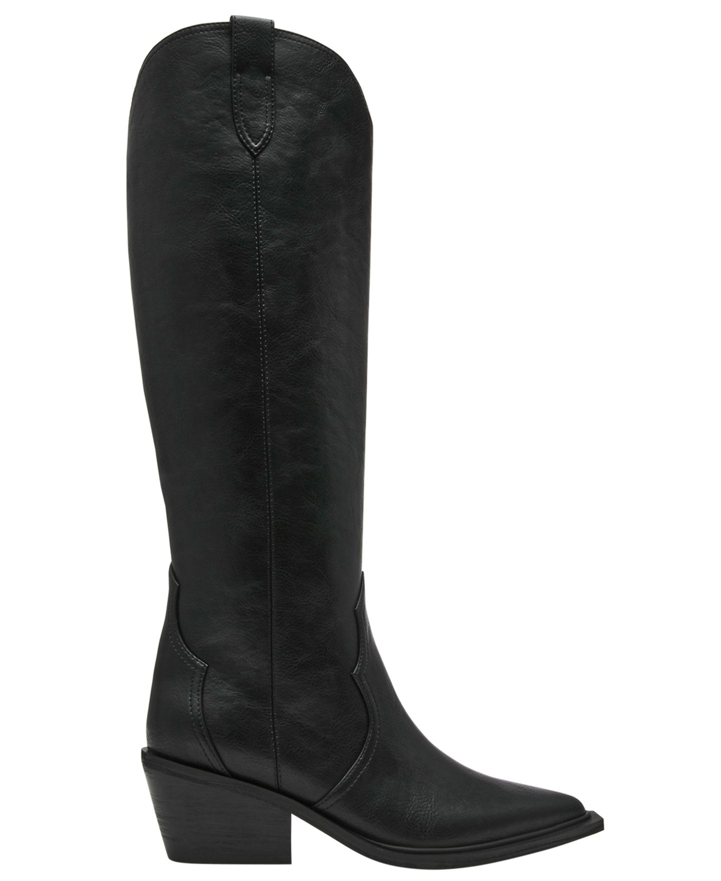 Женские ботинки DV Dolce Vita Greva Tall Pull-On Cowboy Western Boots, Regular & Wide Calf, цвет: Чёрный гладкий — фото 2