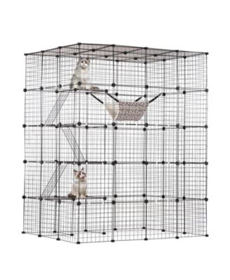 Cat Cage Large 4-Tier 54x41x69 in Metal Enclosure 5 Doors