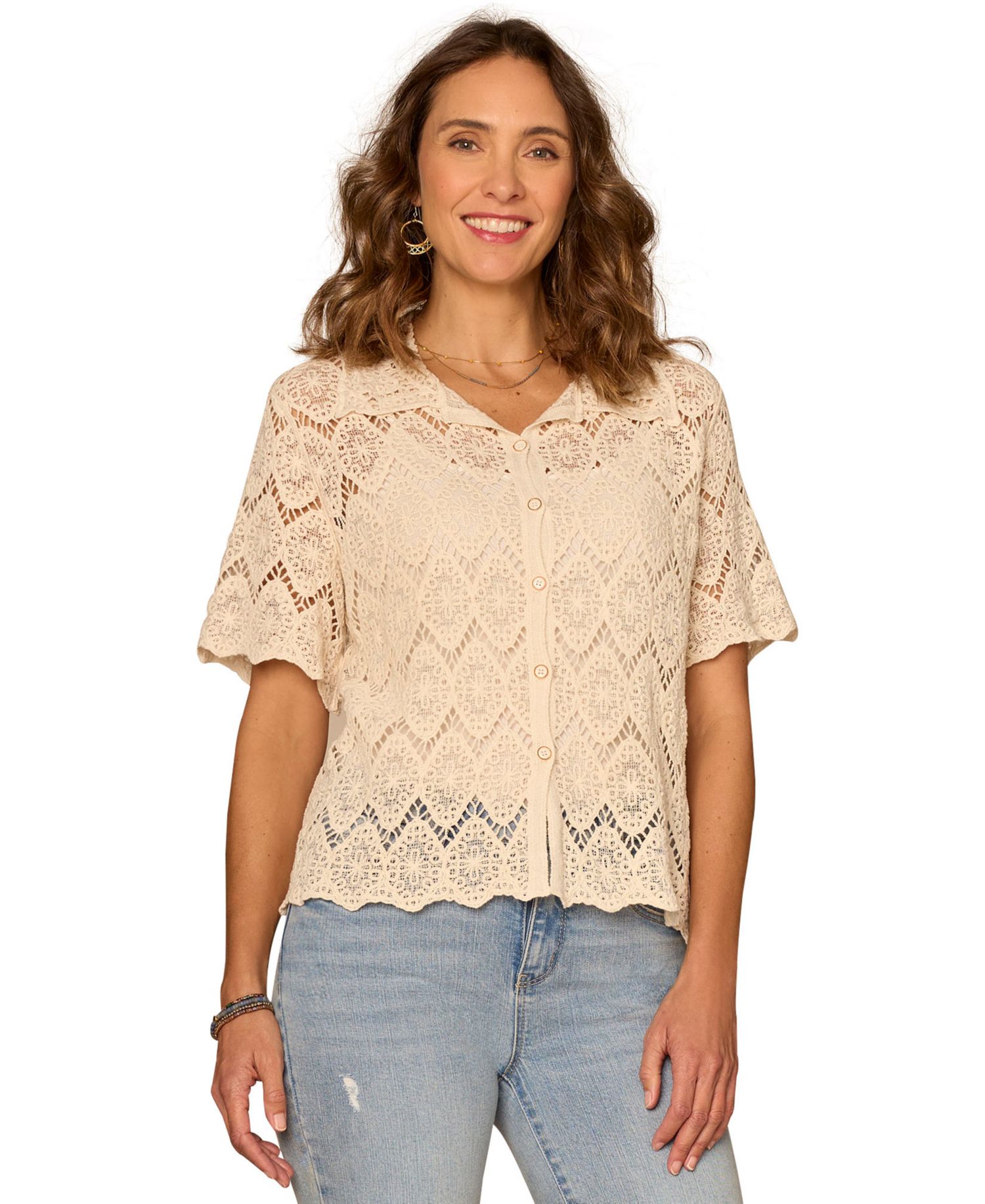Women's Collared Button-Down Top