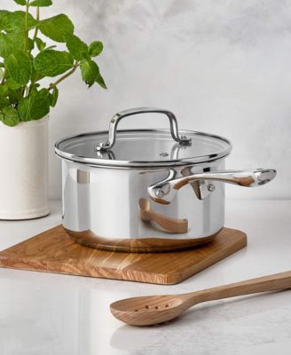 Stainless Steel 2.5-Quart Covered Flat Saucepan