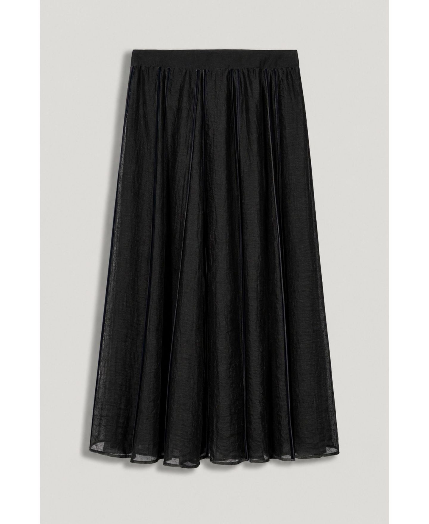 Женская юбка NOCTURNE Sheer Pleated Midi, цвет: Чёрный — фото 5