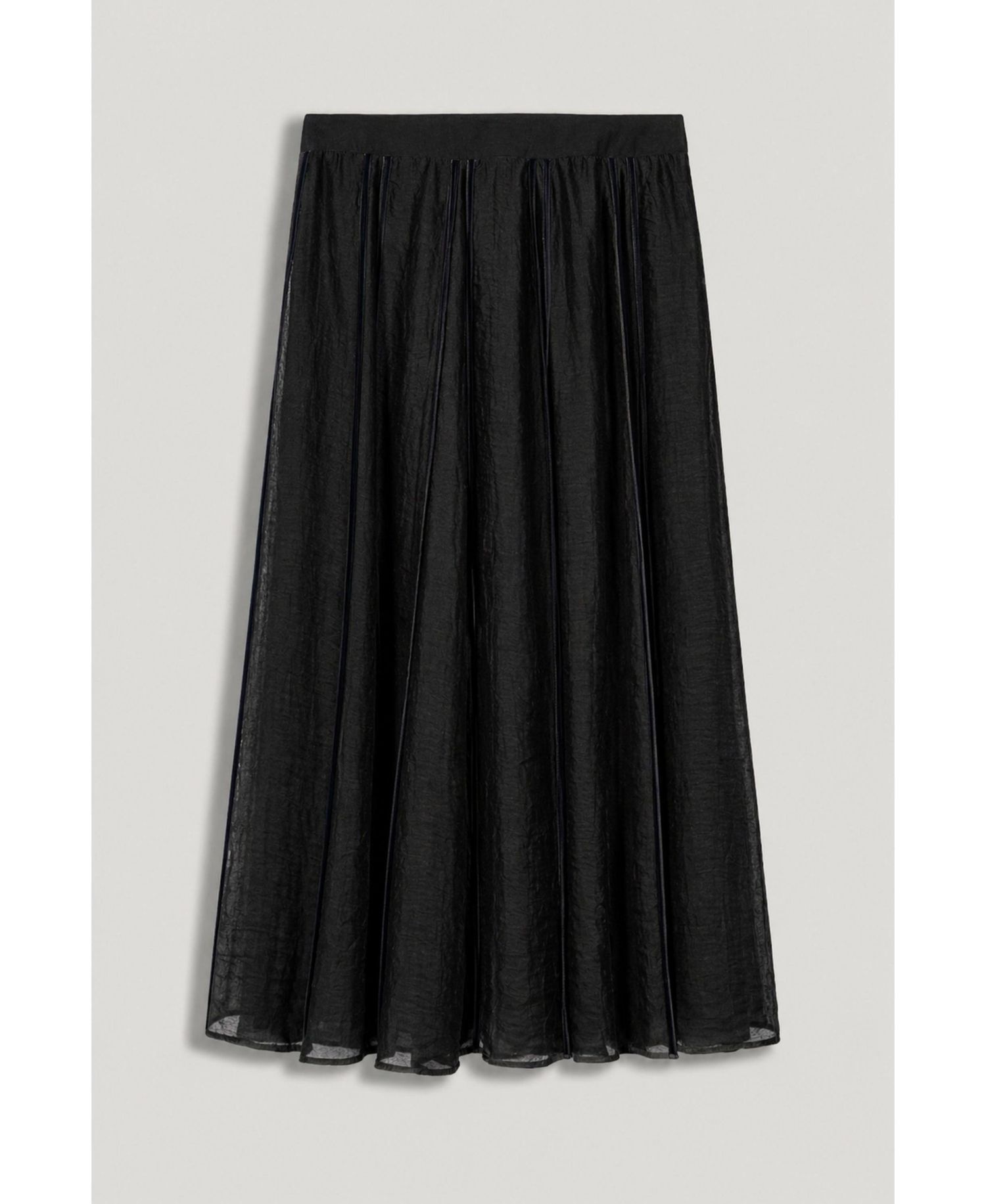 Women's Sheer Pleated Midi Skirt