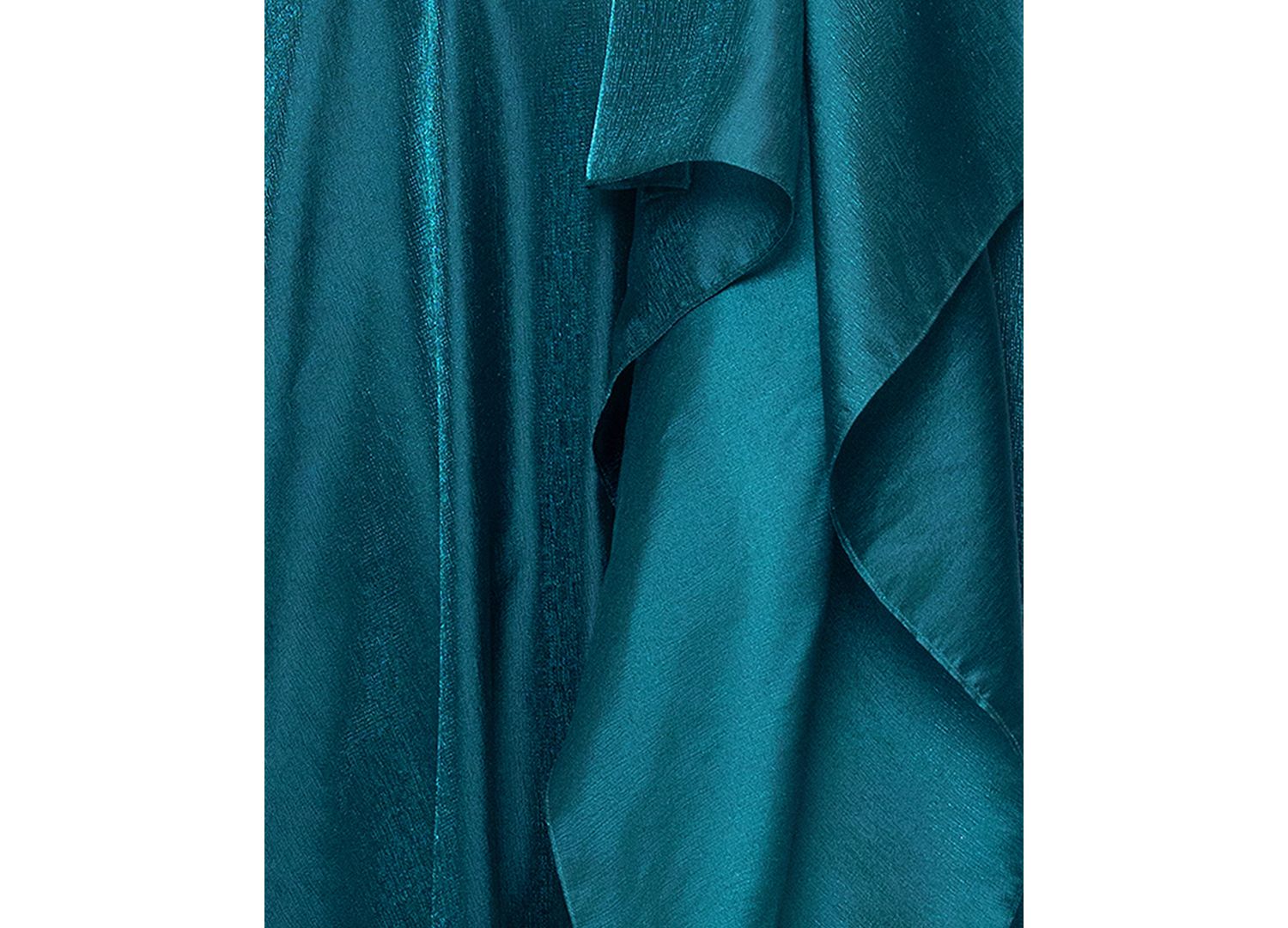 Petite Metallic Draped One-Shoulder Gown