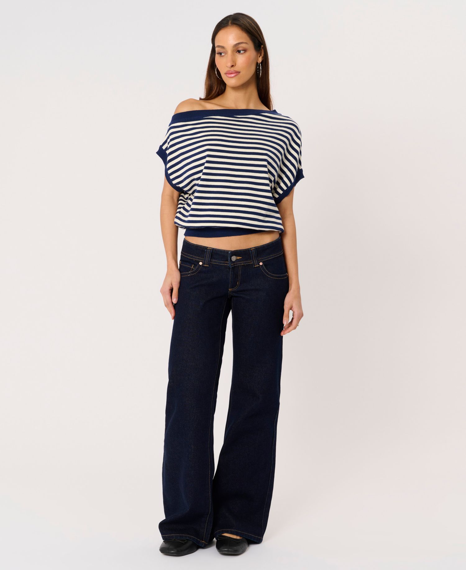 Women's Boat Neck Cold Shoulder Top