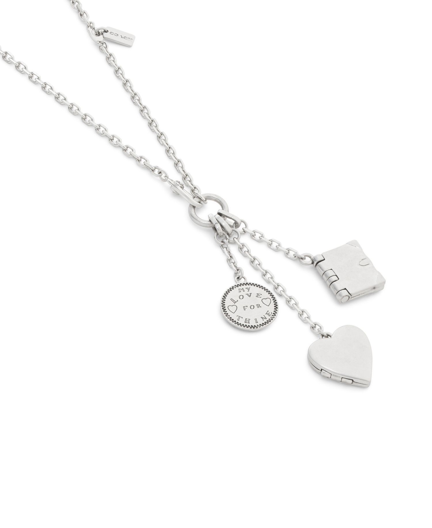 Silver Runway Heart Charm Necklace