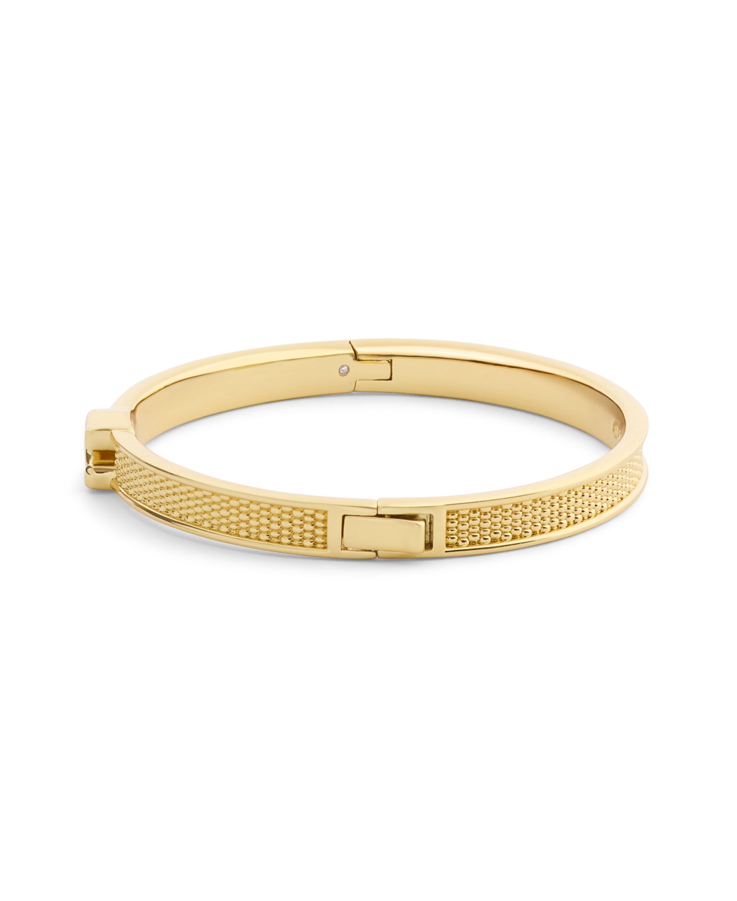 Gold Signature C Textured Bangle Bracelet