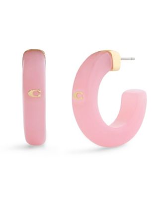 Black Signature C Resin Hoop Earrings