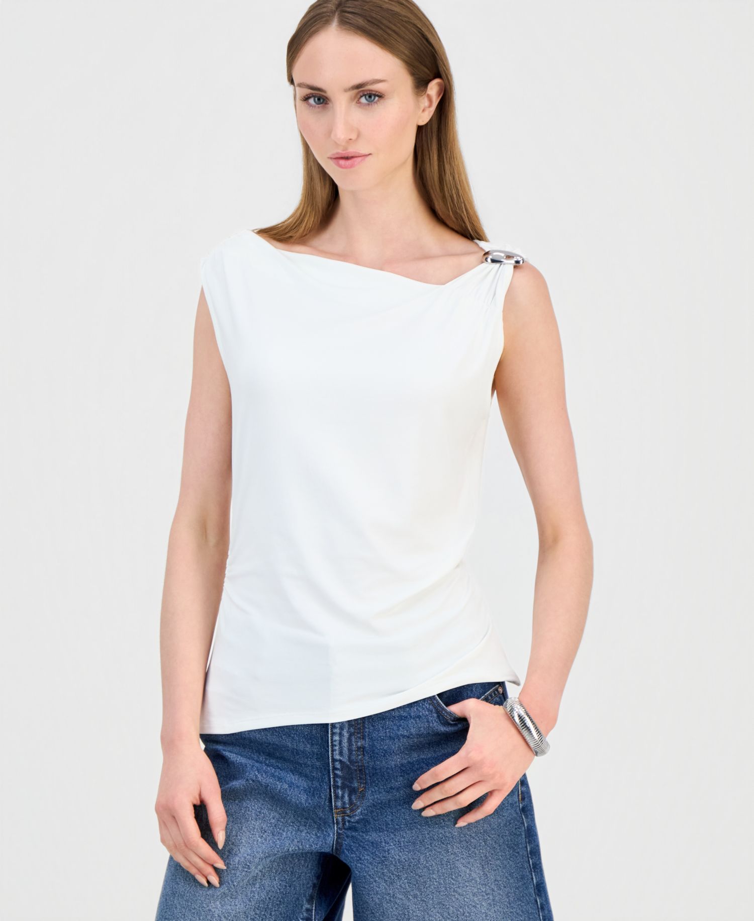 Women's Hardware Detail Sleeveless Knit Top