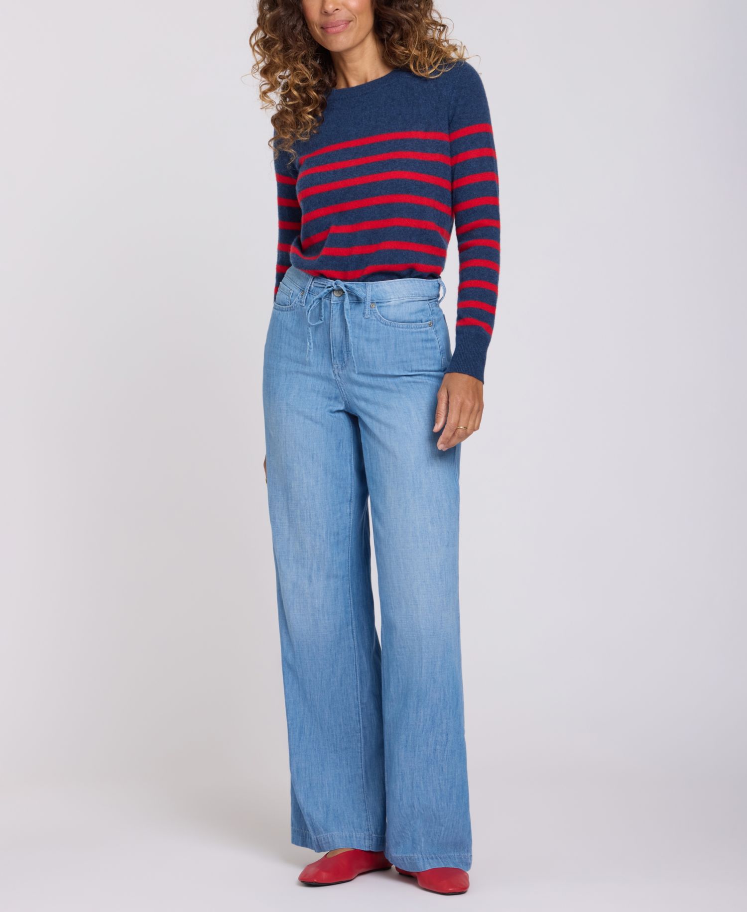 Women's Teresa Wide-Leg Jeans with Drawstring Waist