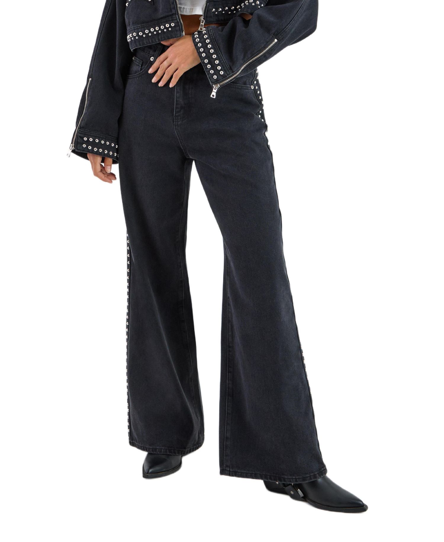 Women's Star Studded Baggy Denim Jeans