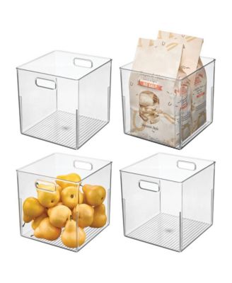 Small Cube Bin for Cabinet or Pantry, Set of 4, Clear, Made in USA