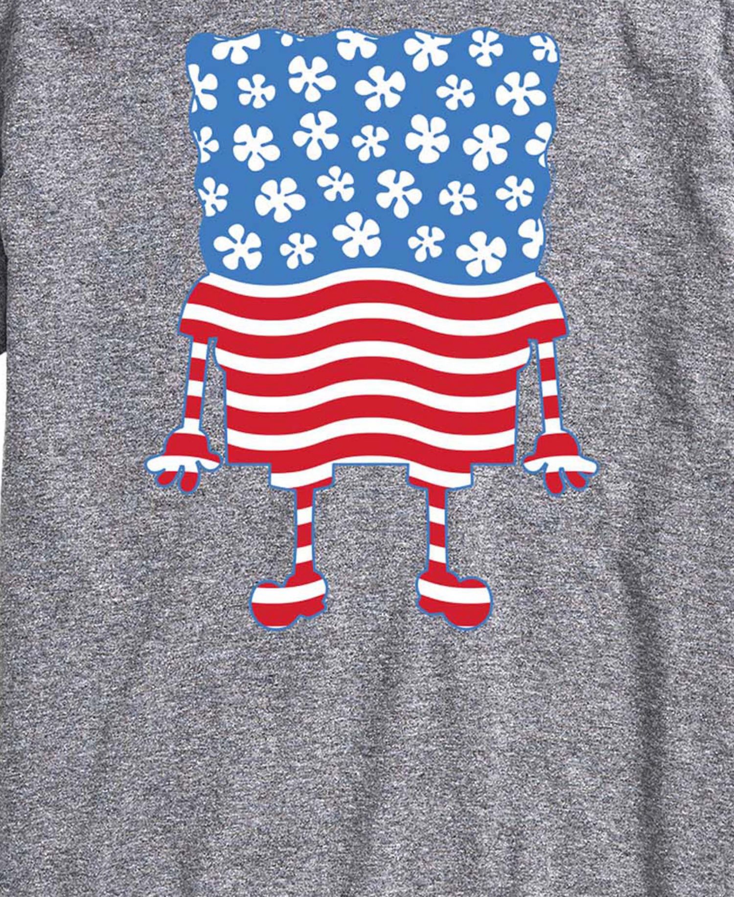 Men's SpongeBob SquarePants Silhouette Stars Stripes Short-Sleeve Graphic T-Shirt