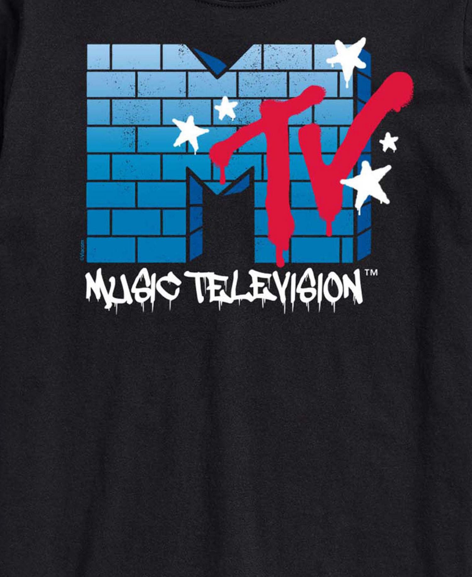 Men's MTV Logo Brick Wall Short-Sleeve Graphic T-Shirt