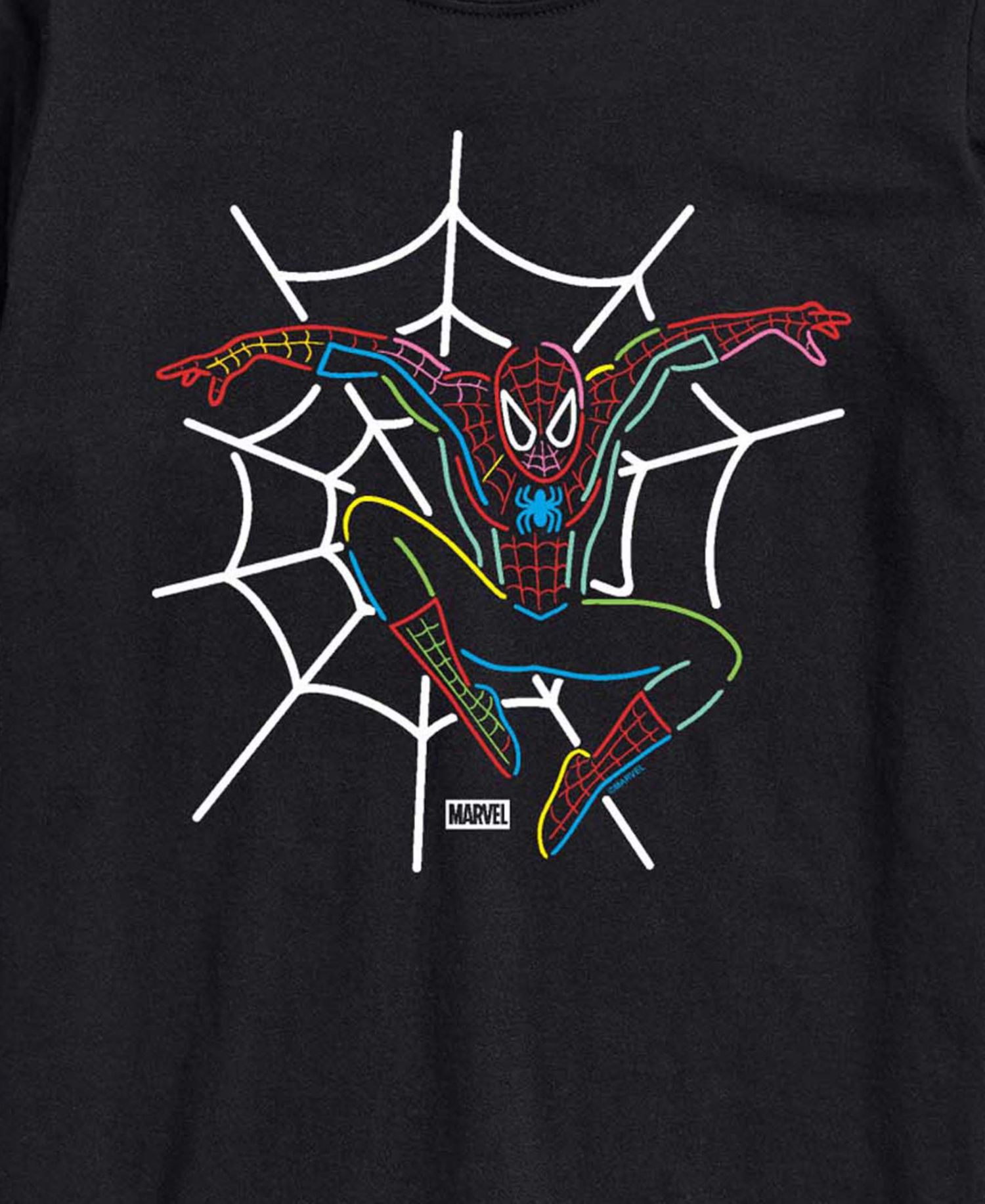 Men's Spiderman Neon Short-Sleeve Graphic T-Shirt