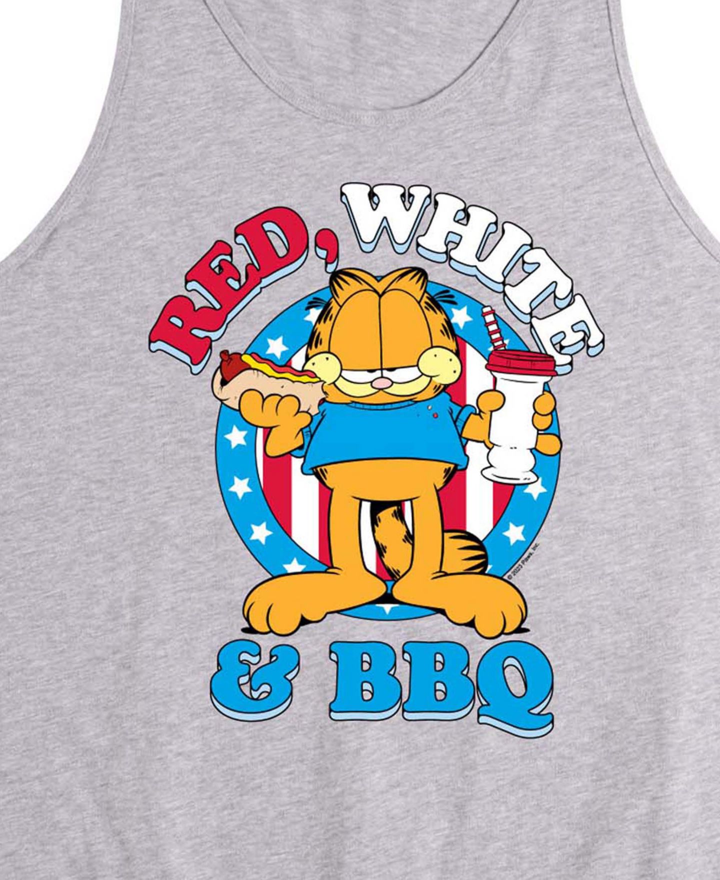 Мужской топ AIRWAVES Garfield Red White And BBQ Sleeveless Graphic, цвет: Меланжевый — фото 3
