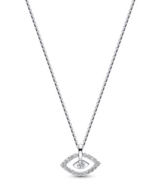 Talisman Sterling Silver Lab-Grown Diamond Evil Eye Pendant Necklace