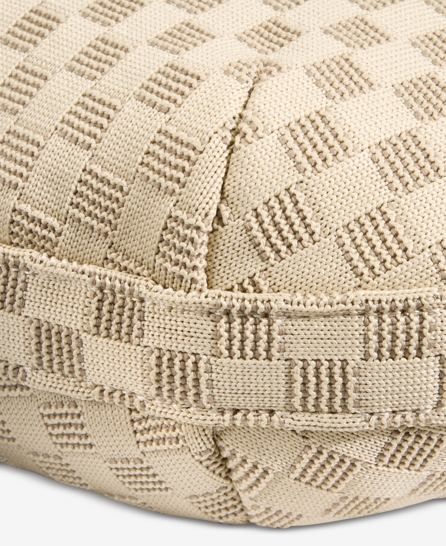 Checkered Soft Knit Large Crescent Shoulder Bag