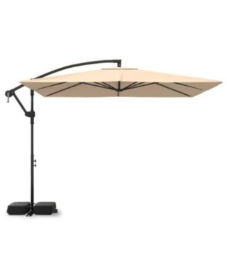Solar Led Cantilever Patio Umbrella Square with 360degree(s) Rotation for Outdoor Use