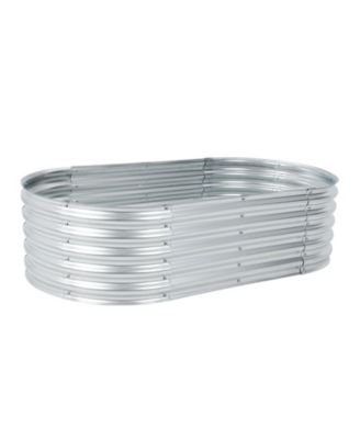Galvanized Raised Garden Bed Kit, Oval Planter Box for Vegetables, Flowers, and Herbs, Outdoor Use
