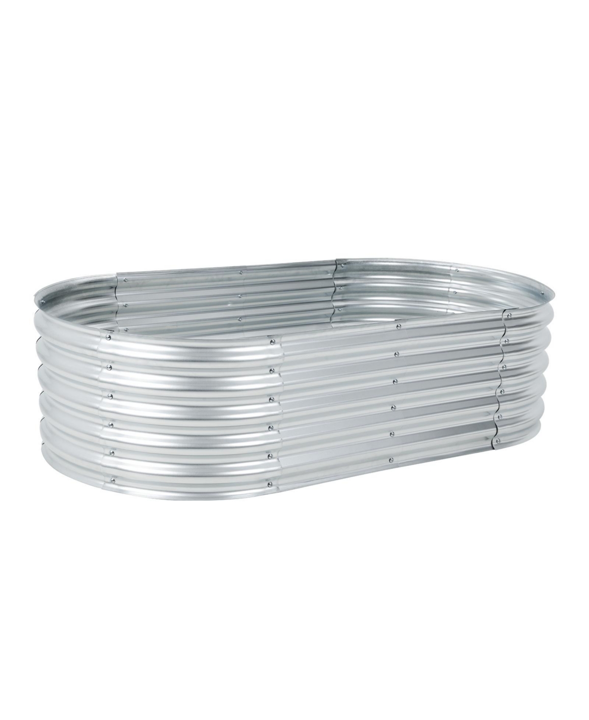 Aoodor Galvanized Raised Garden Bed Kit, Oval Planter Box for Vegetables, Flowers, and Herbs