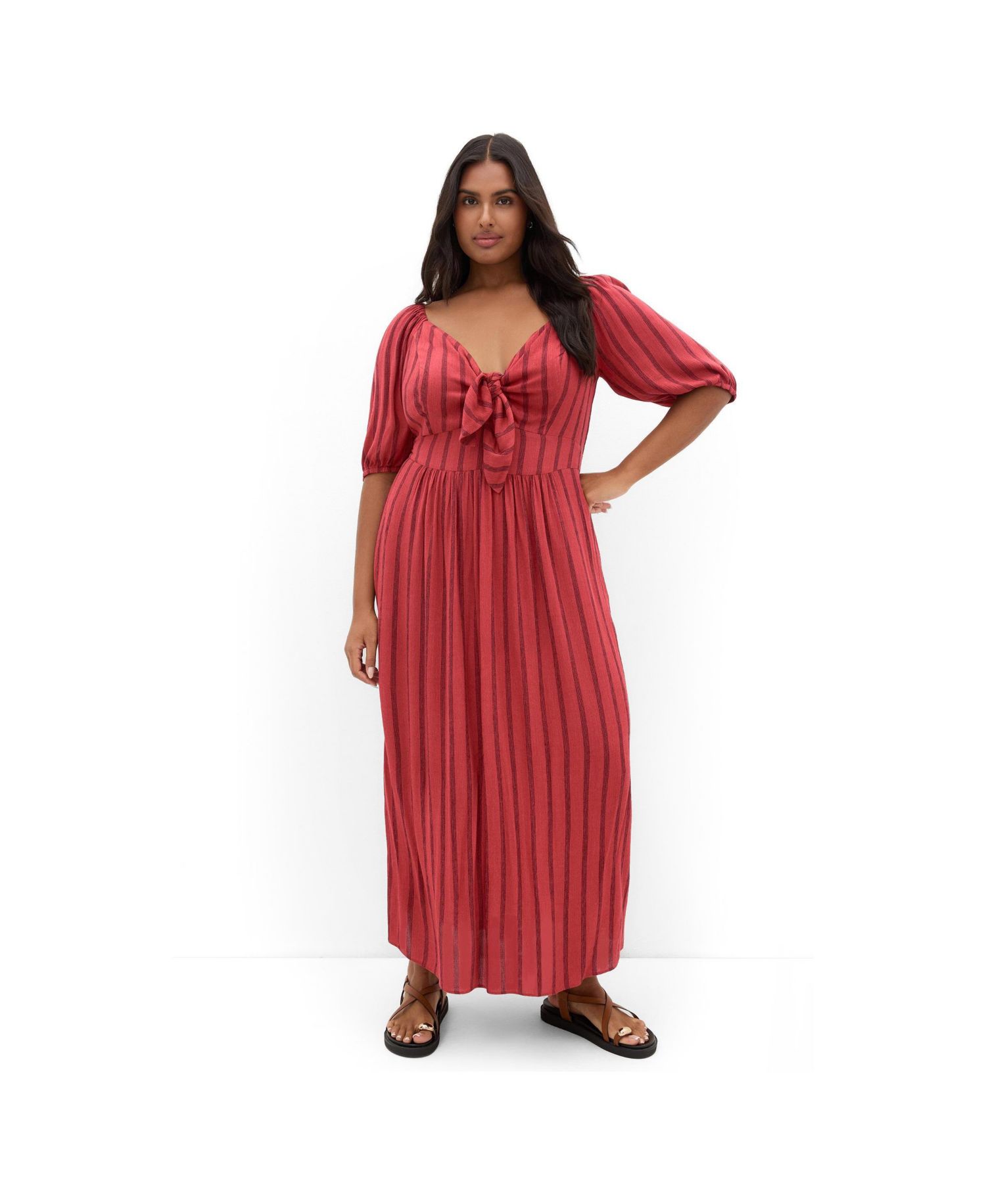 Women's Bella Stripe Tie Front Maxi Dress