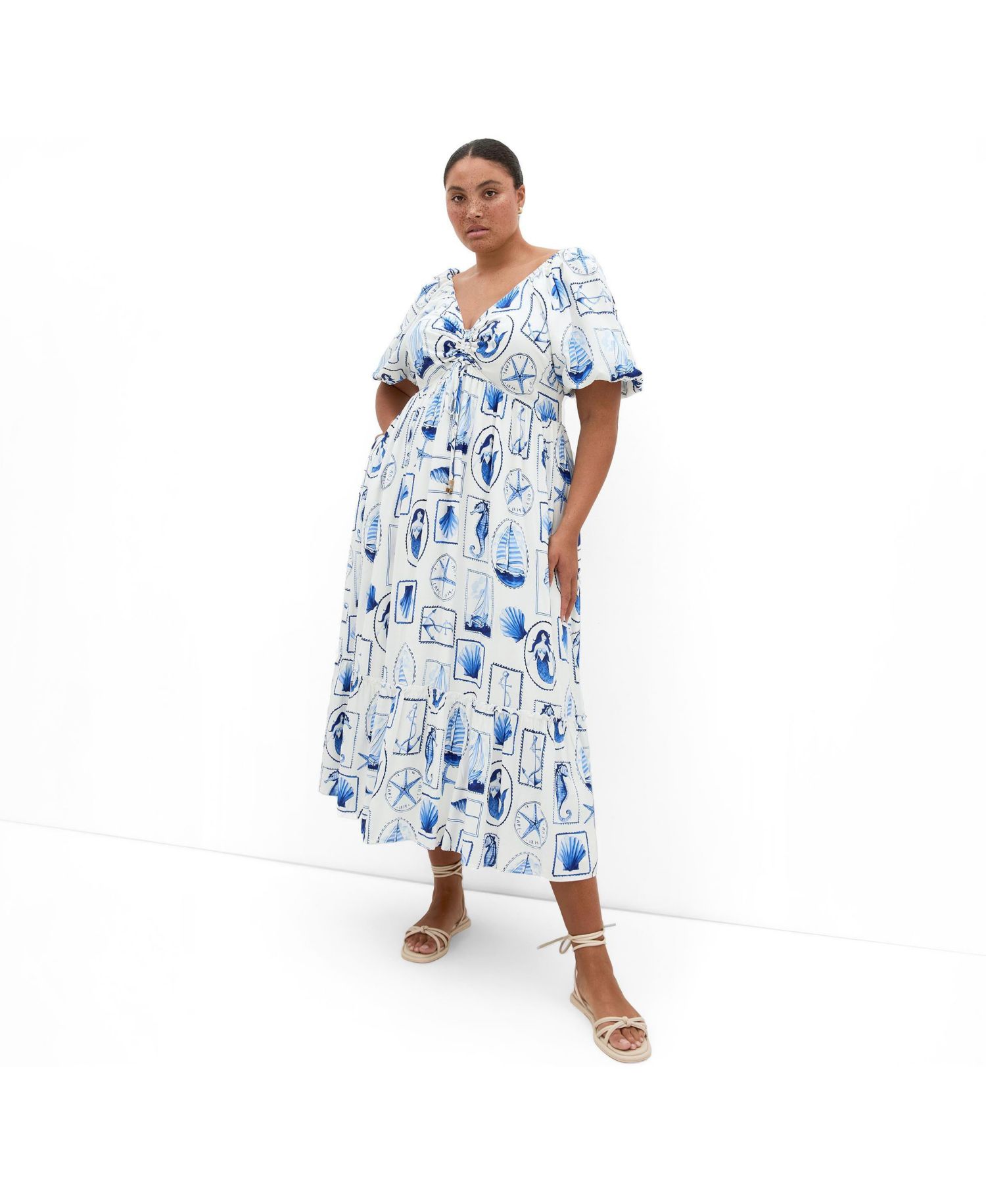Women's Plus Size Giselle Amalfi V Neck Maxi Dress