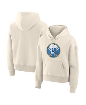 Women's Cream Buffalo Sabres Distressed Logo Hoodie