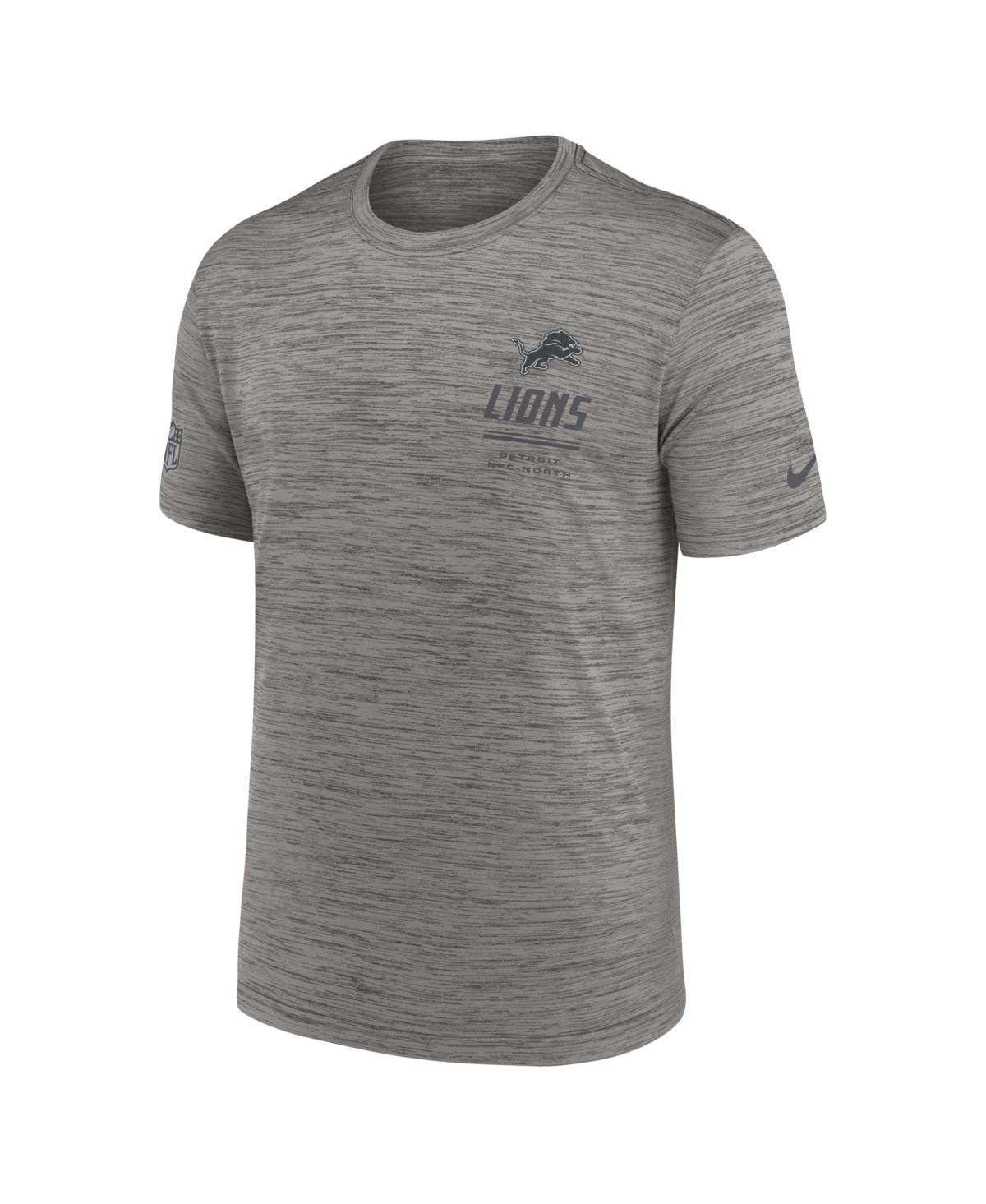 Nike Men's Gray Detroit Lions Big & Tall Sideline Velocity Dri-fit T-Shirt - Gray