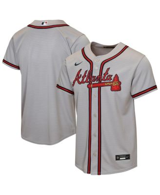 Big Boys and Girls Gray Atlanta Braves Road Replica Jersey